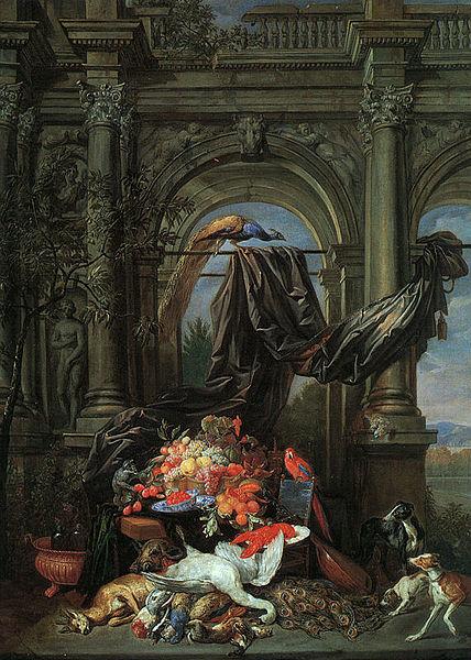 Erasmus Quellinus Still Life in an Architectural Setting oil painting image